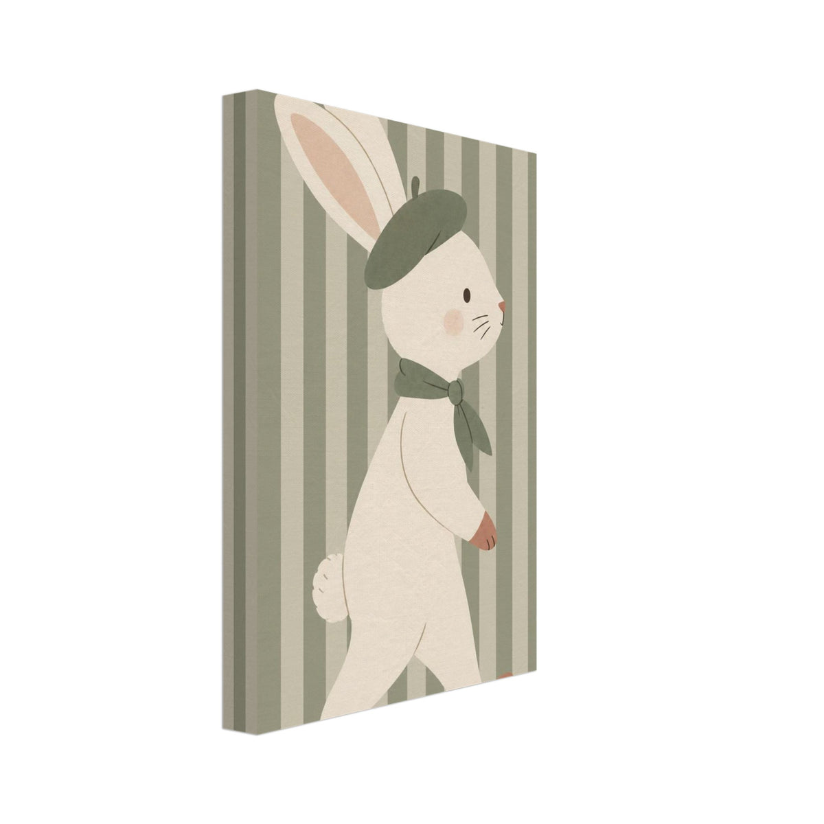 Bunny In Beret Nursery Art Print – Canvas