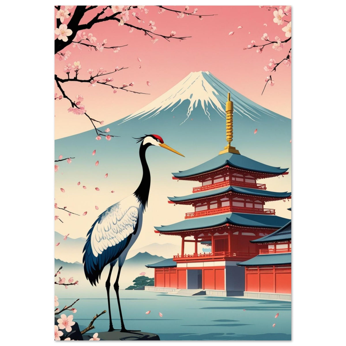 bird art print for the living room, soft painterly artwork on matte paper
