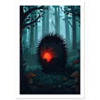 hedgehog art print for the nursery, soft painterly artwork on matte paper