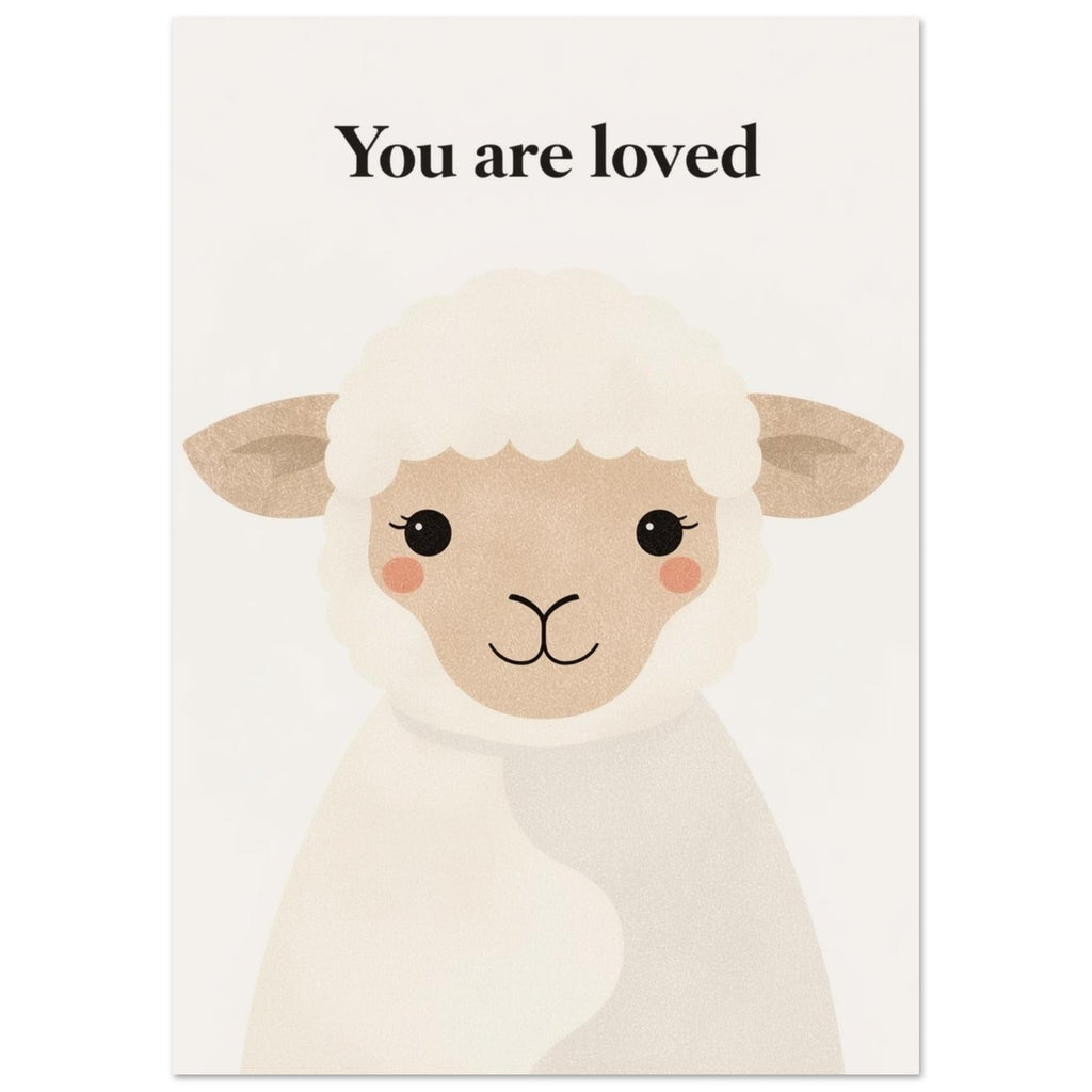lamb art print for the living room, soft painterly artwork on matte paper