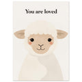 lamb art print for the living room, soft painterly artwork on matte paper