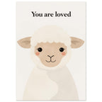 lamb art print for the living room, soft painterly artwork on matte paper