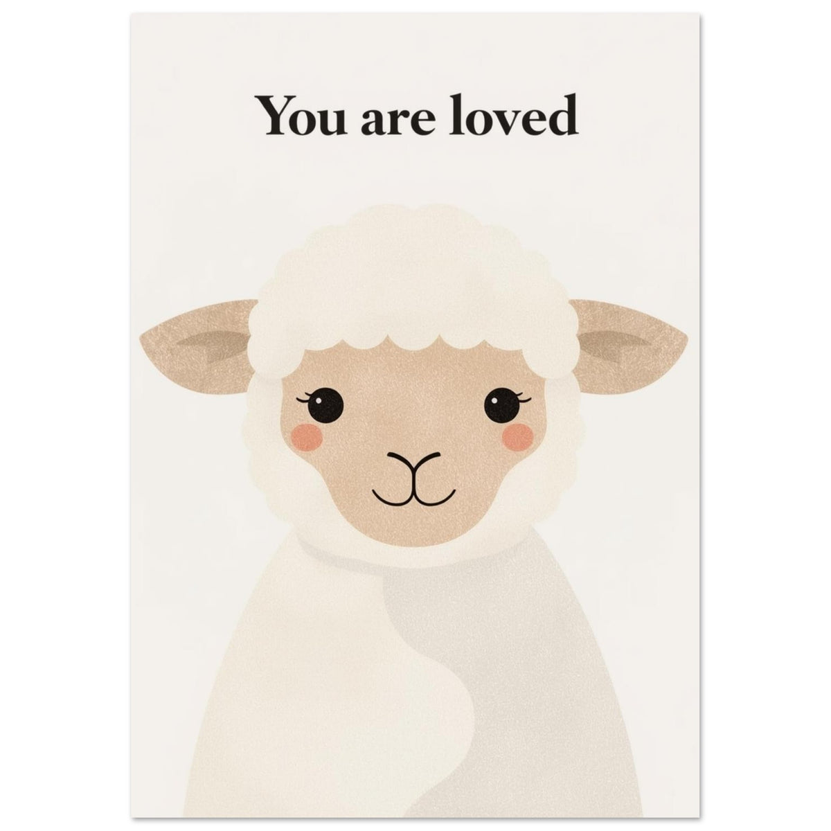 lamb art print for the living room, soft painterly artwork on matte paper