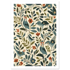 small garden bird art print for the kitchen, soft painterly artwork on matte paper