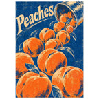 Peaches Retro Blue And Orange Poster
