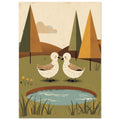 small garden bird art print for the kitchen, soft painterly artwork on matte paper