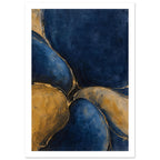 Navy And Gold Abstract Shapes Poster – White Border