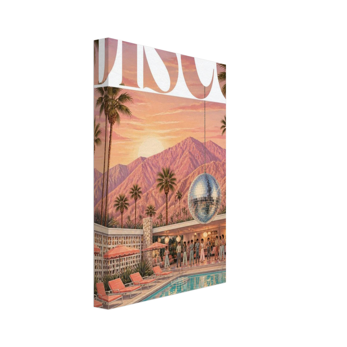 Disco Pool Party Retro Poster – Canvas