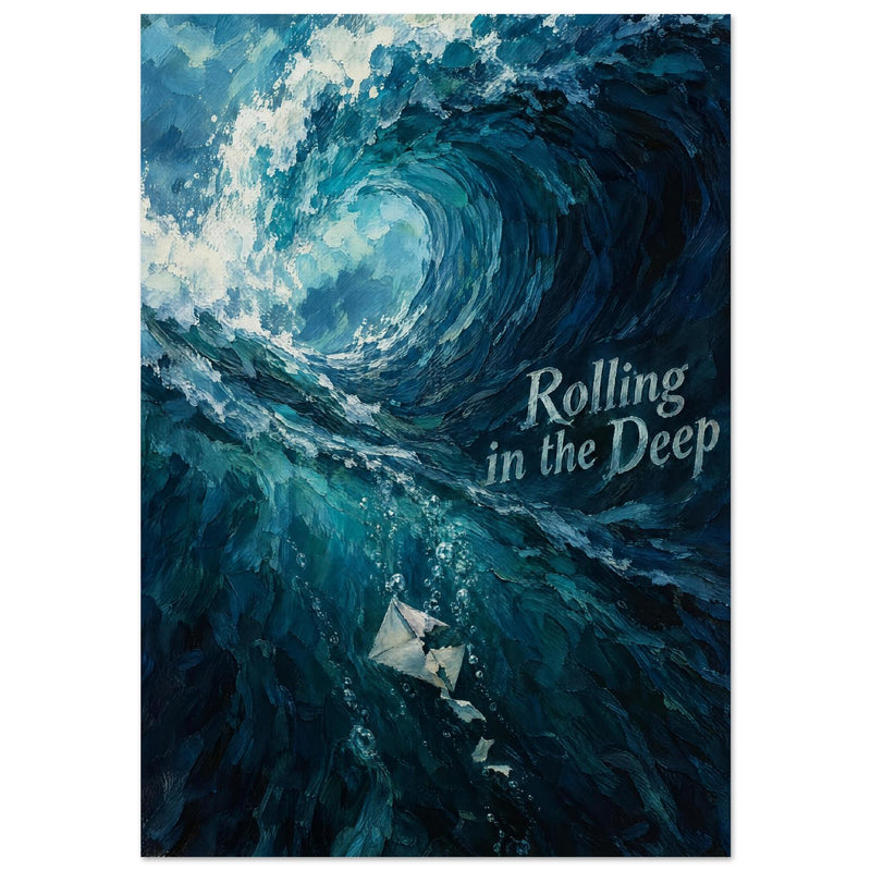 Ocean Wave Deep Blue Art Print
