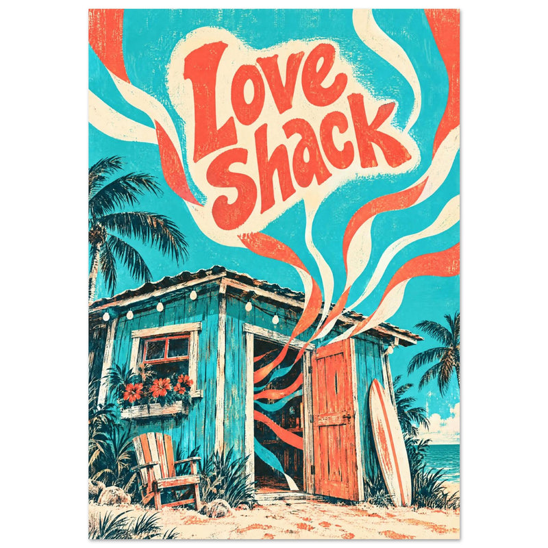 Love Shack Retro Beach Poster