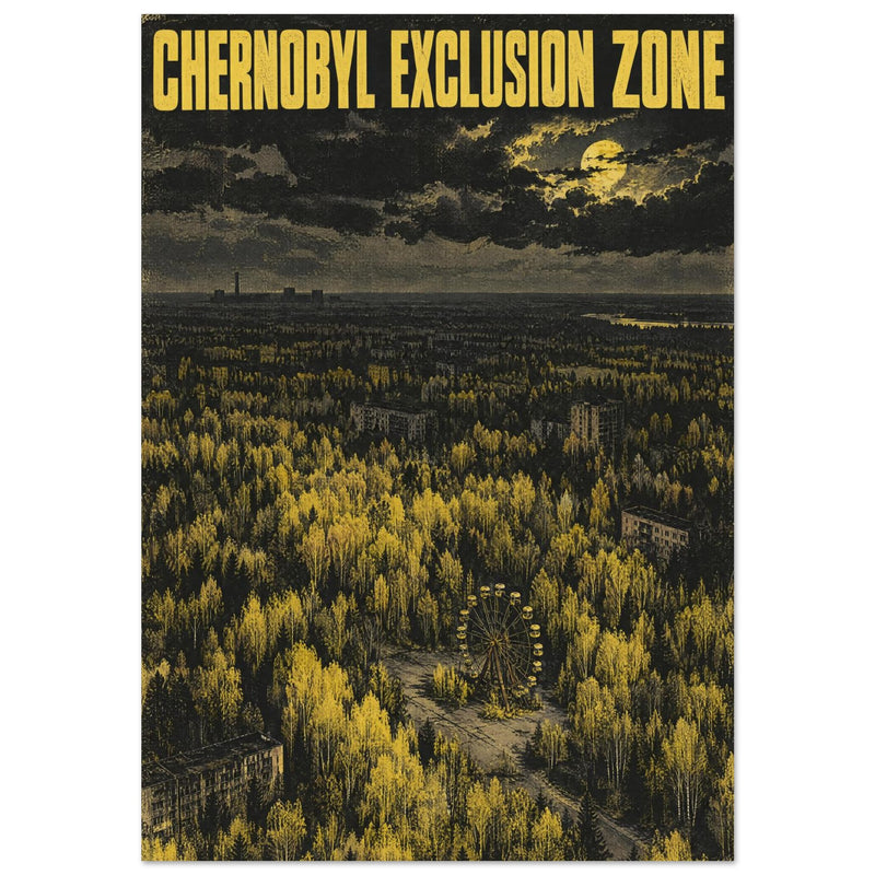 Chernobyl Exclusion Zone Vintage Travel Poster