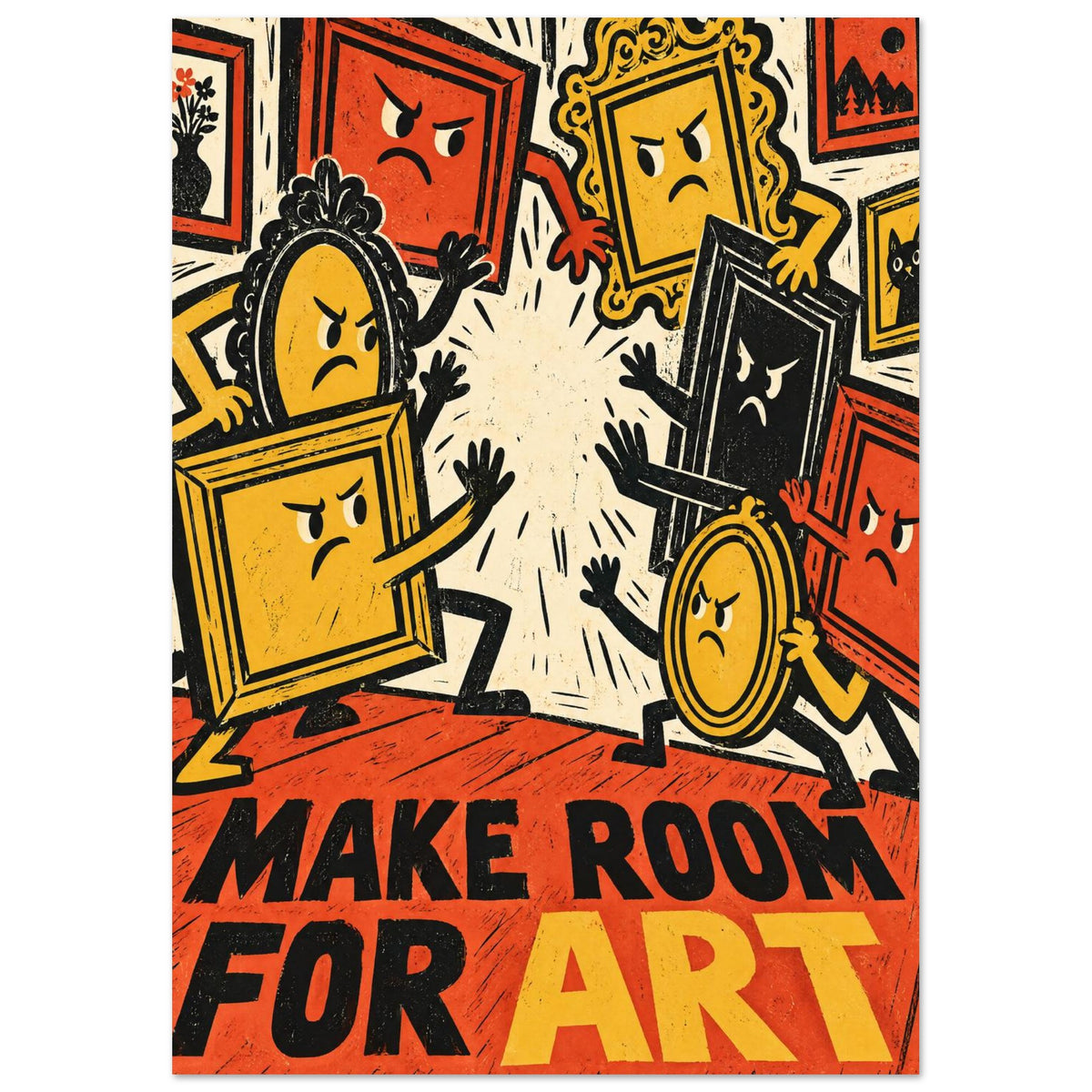 Make Room For Art Retro Poster