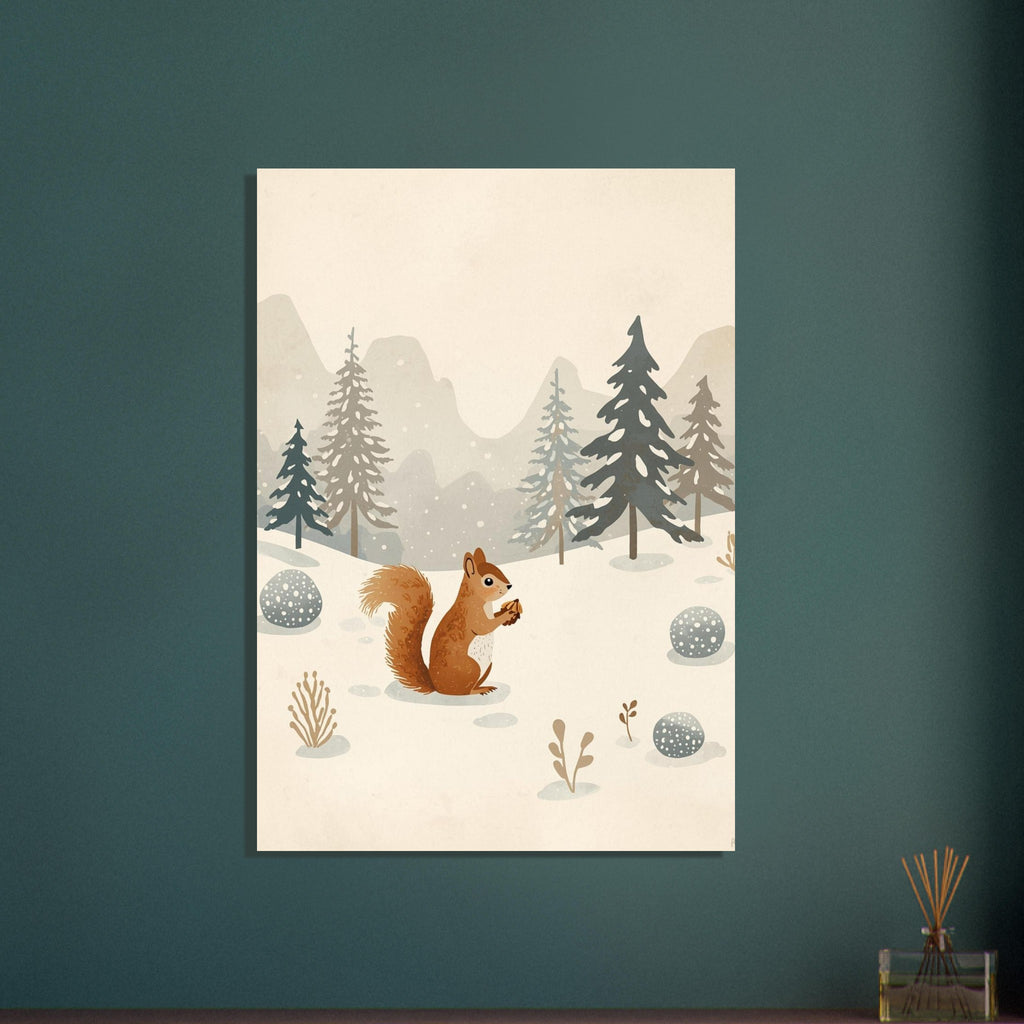 squirrel art print for the nursery, soft painterly artwork on matte paper