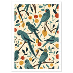 parrot art print for the living room, soft painterly artwork on matte paper