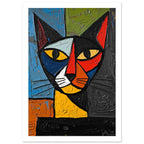 cat art print for the living room, soft painterly artwork on matte paper