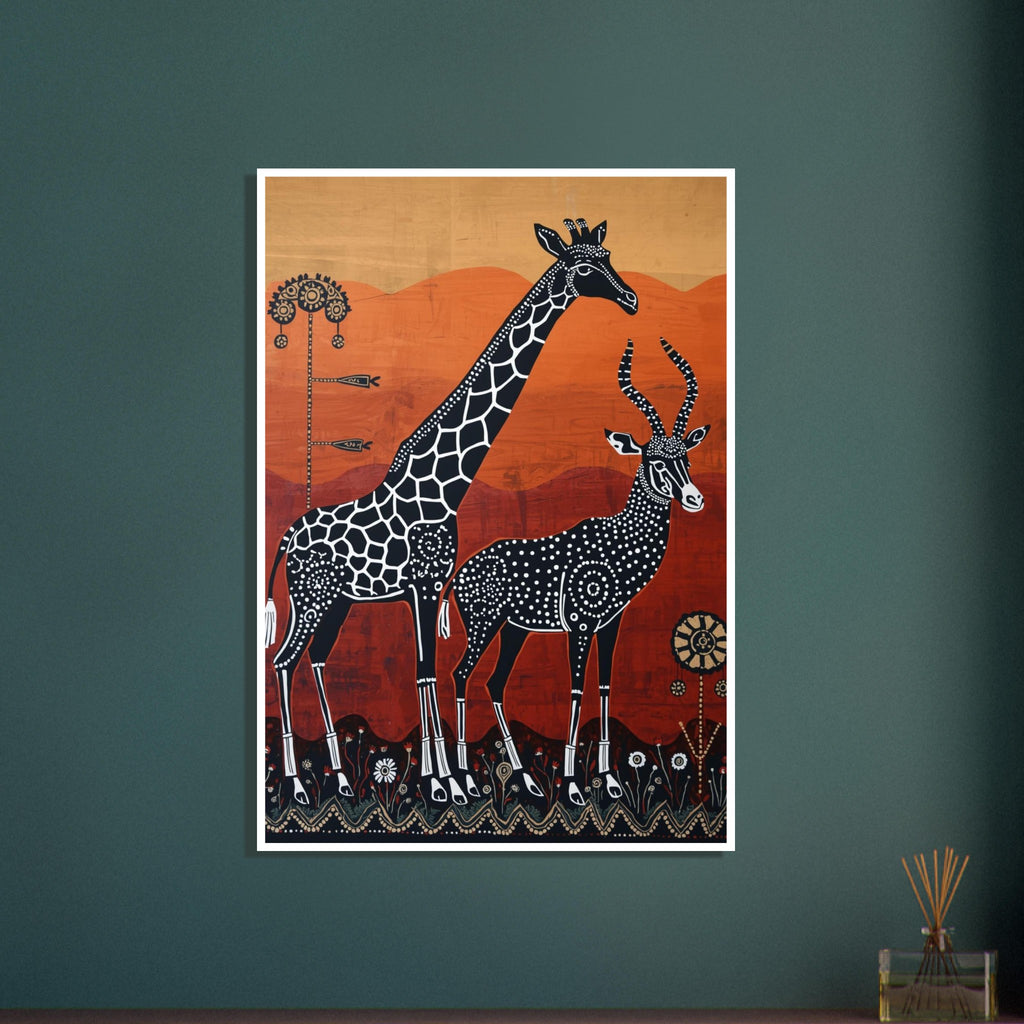 wild animal art print for the living room, soft painterly artwork on matte paper