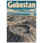 Gobustan Mud Volcanoes Vintage Travel Poster