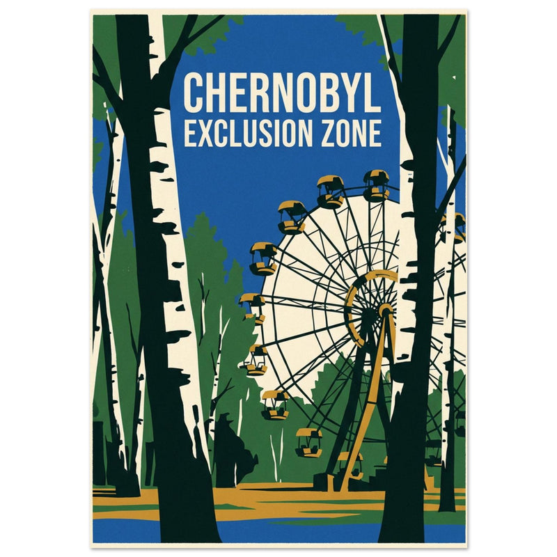 Chernobyl Exclusion Zone Retro Travel Poster