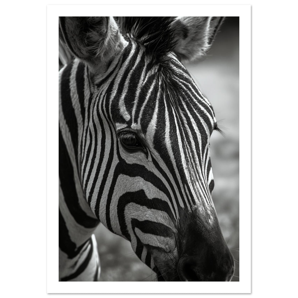 zebra art print for the living room, soft painterly artwork on matte paper
