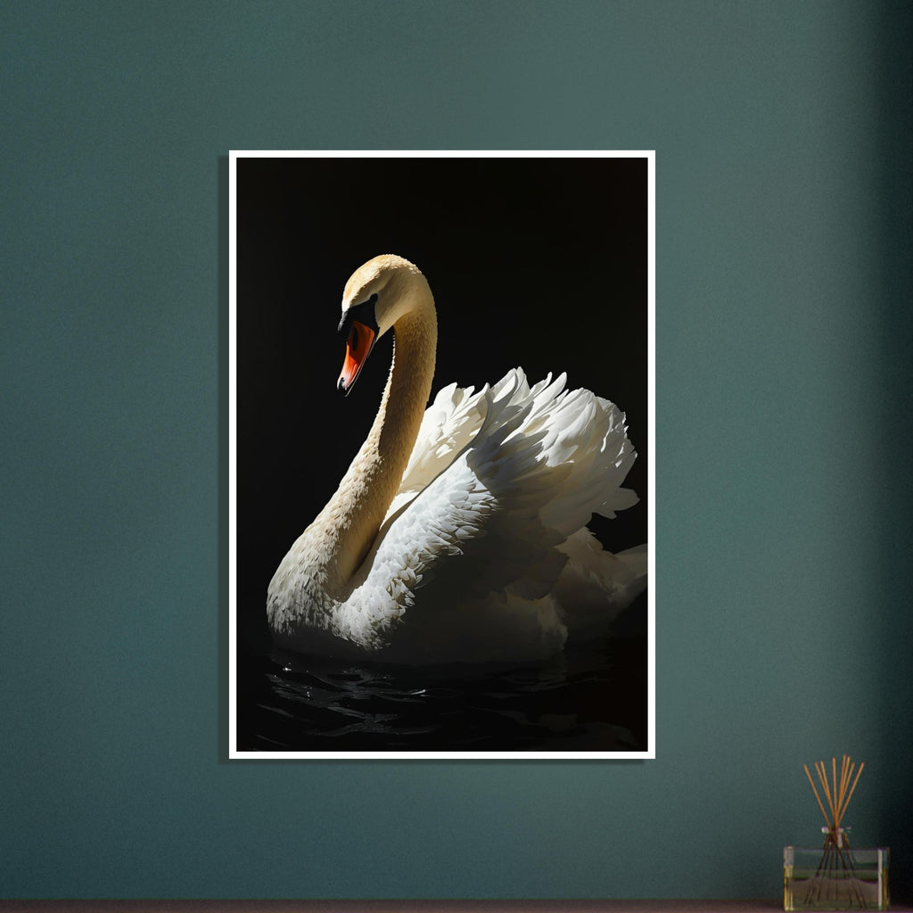 swan art print for the bedroom, soft painterly artwork on matte paper