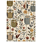 owl art print for the nursery, soft painterly artwork on matte paper
