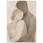 Embracing Couple Neutral Art Print