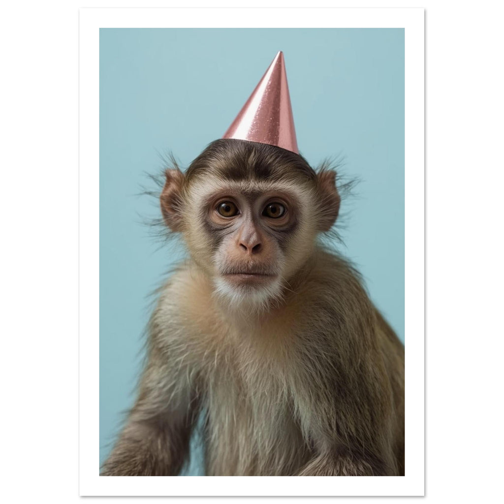 monkey art print for the nursery, soft painterly artwork on matte paper
