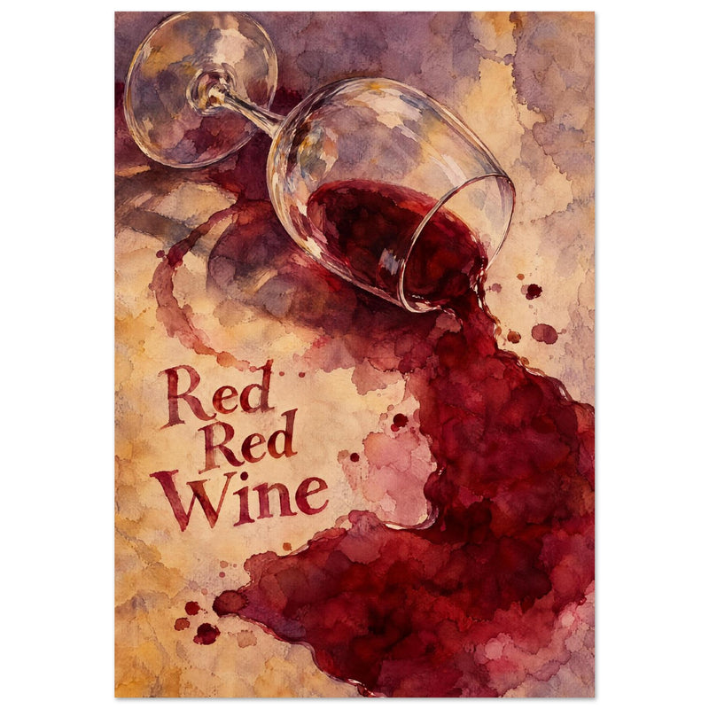 Red Wine Watercolour Art Print