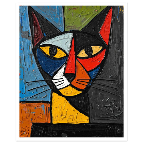cat art print for the living room, soft painterly artwork on matte paper