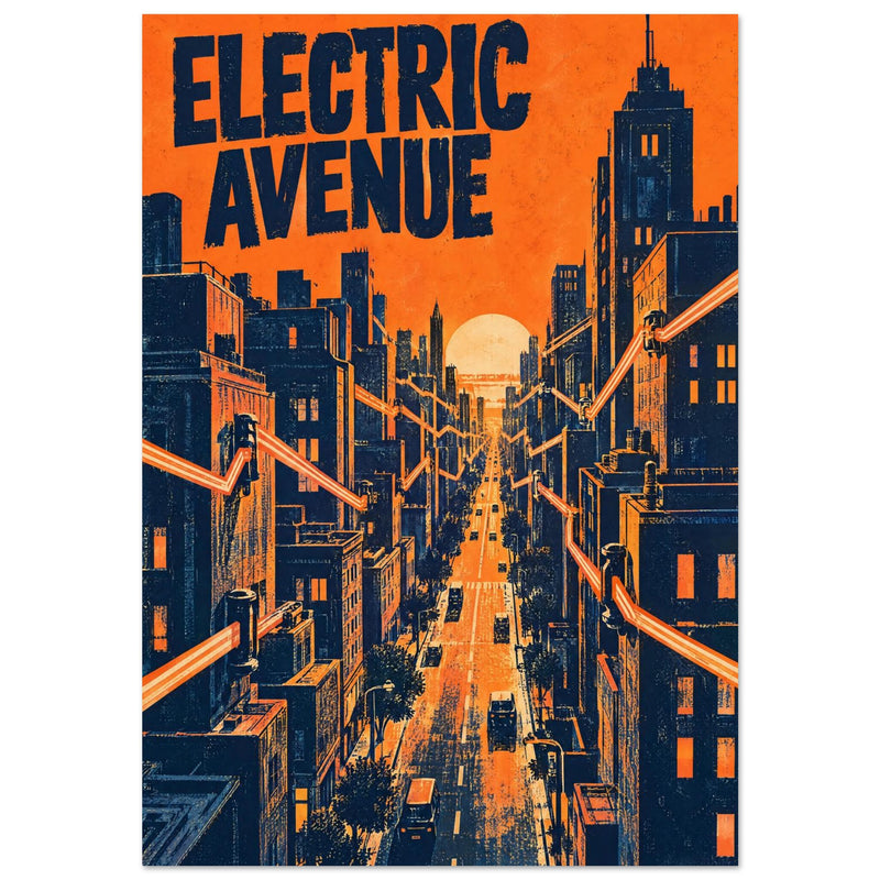 Electric Avenue Retro City Poster