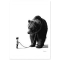 bear art print for the living room, soft painterly artwork on matte paper