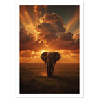 elephant art print for the living room, soft painterly artwork on matte paper