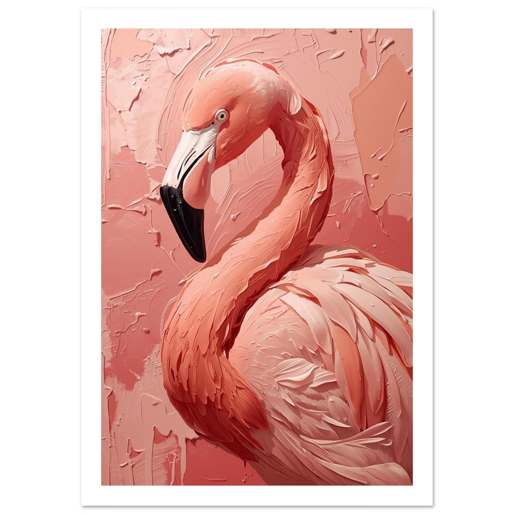flamingo art print for the bedroom, soft painterly artwork on matte paper