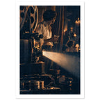 Vintage Film Projector Art Print – White Border