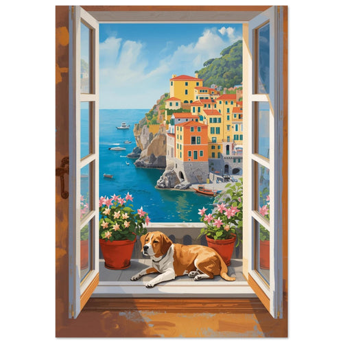 dog art print for the living room, soft painterly artwork on matte paper