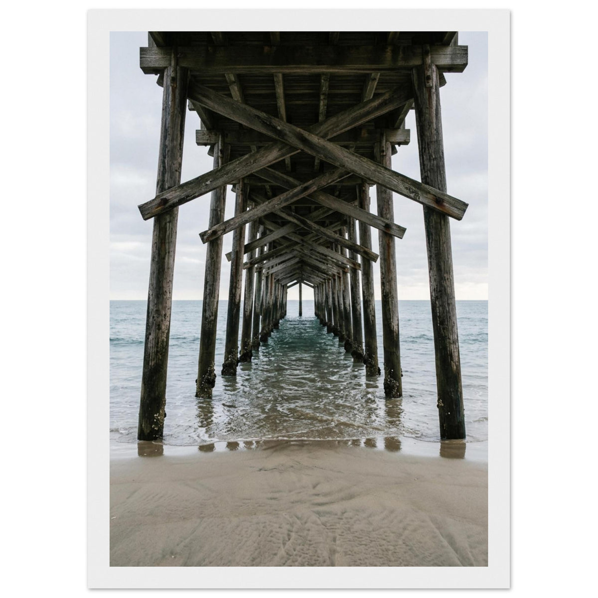 Timber Pier Coastal Photography Art Print – Framed