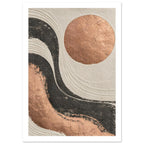Copper Circle Abstract Art Print – White Border