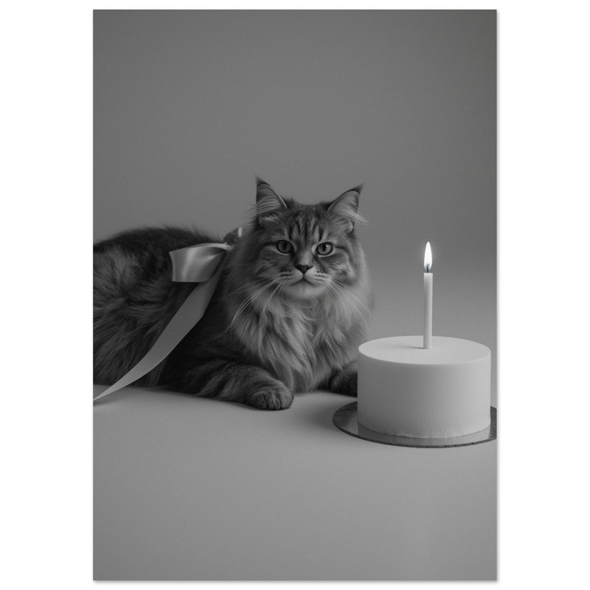 cat art print for the living room, soft painterly artwork on matte paper