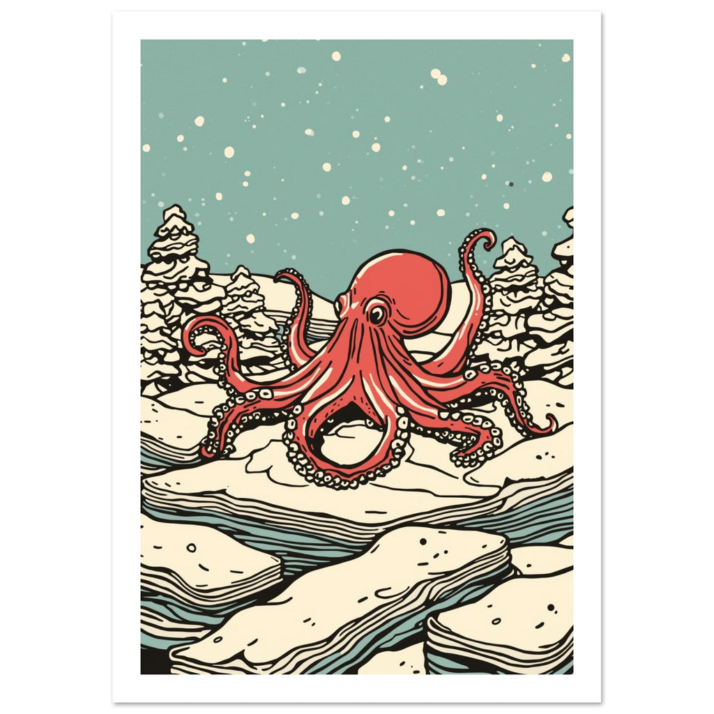 deep sea fish art print for the bathroom, soft painterly artwork on matte paper