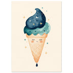 Starry Ice Cream Cone Nursery Poster