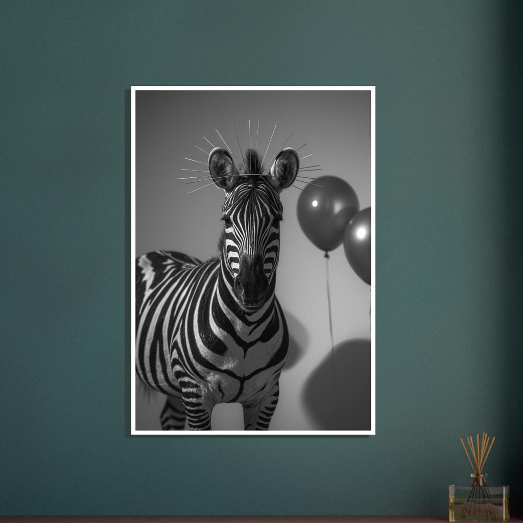 zebra art print for the living room, soft painterly artwork on matte paper