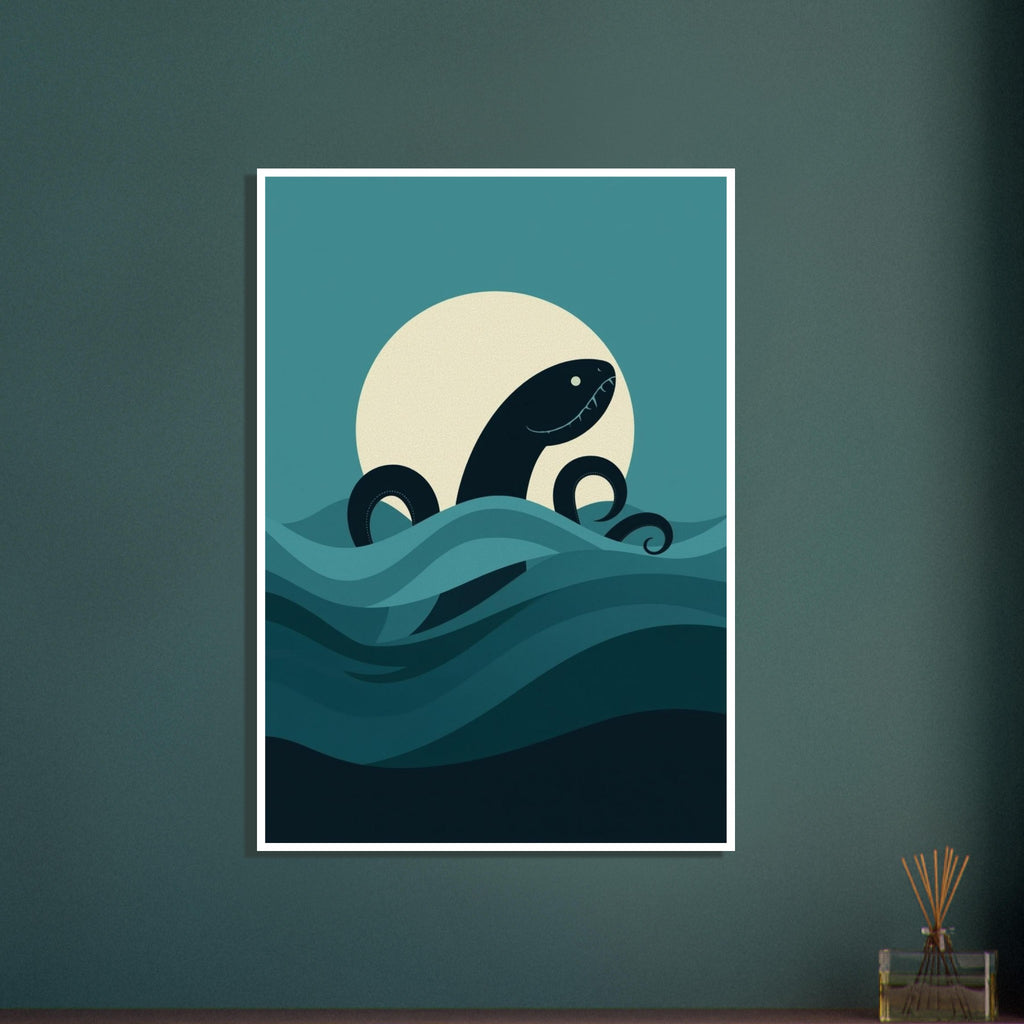 kraken art print for the home office, soft painterly artwork on matte paper