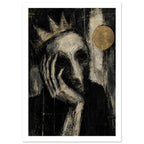 original abstract composition art print for the living room, soft painterly artwork on matte paper