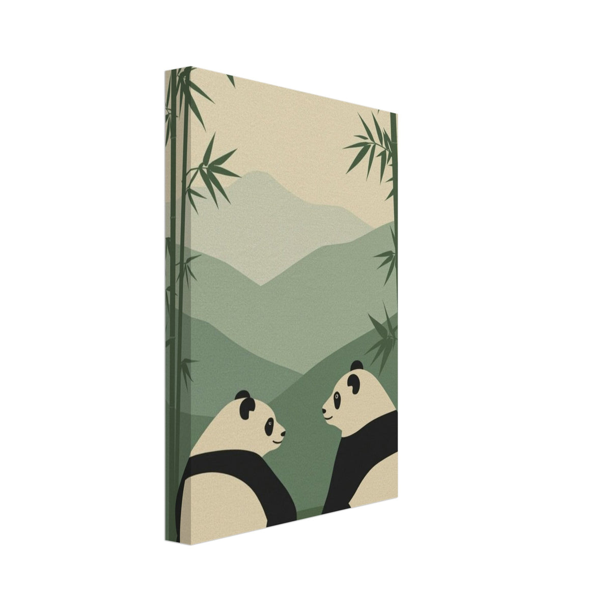 panda art print for the living room, soft painterly artwork on matte paper