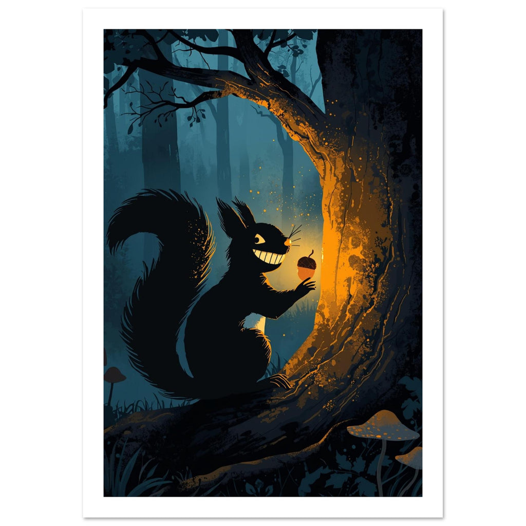 squirrel art print for the nursery, soft painterly artwork on matte paper