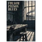 Folsom Prison Blues Vintage – illustration wall art print by Printavelle – close-up