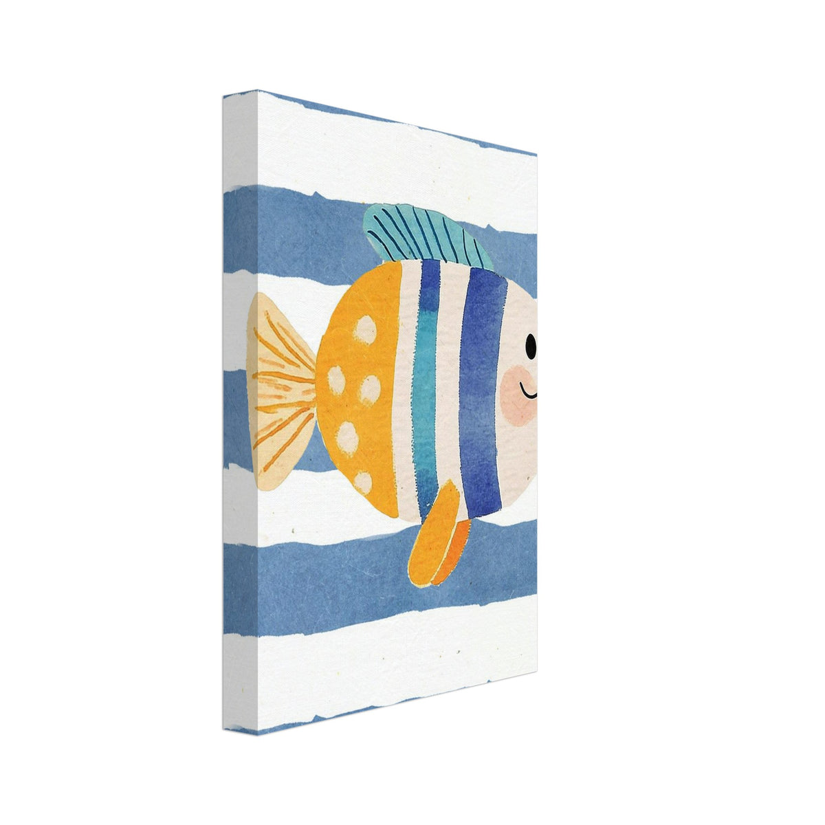 deep sea fish art print for the bathroom, soft painterly artwork on matte paper