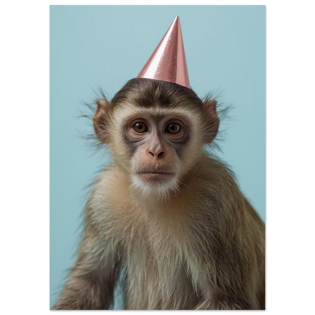 monkey art print for the nursery, soft painterly artwork on matte paper