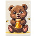 bear art print for the living room, soft painterly artwork on matte paper