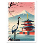 bird art print for the living room, soft painterly artwork on matte paper
